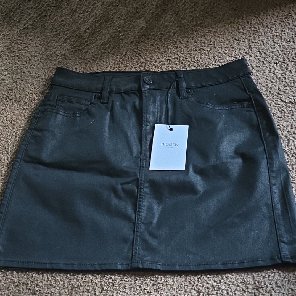 Hidden Jeans Lyocell Peyton High-rise Black Denim Skirt NWT